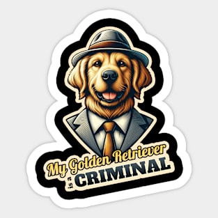 Criminal golden retriever Sticker